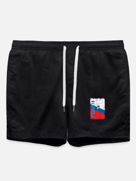 Slowenien Vintage Flagge - Badeshorts - Schwarz