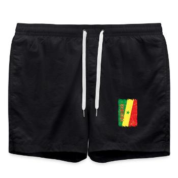 Drapeau du Sénégal - Short de bain - noir - Devant - AI Model Male 185 light (185cm)
