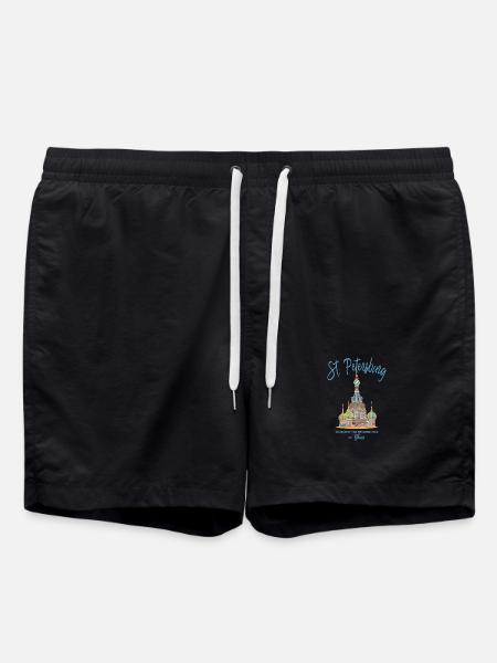 St Petersburg, Ryssland, Frälsarens kyrka på spillt blod - Badshorts - svart