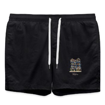 Idstein, Schiefes Haus, Taunus Hessen, Deutschland - Badeshorts - Schwarz - Vorne - AI Model Male 185 light (185cm)