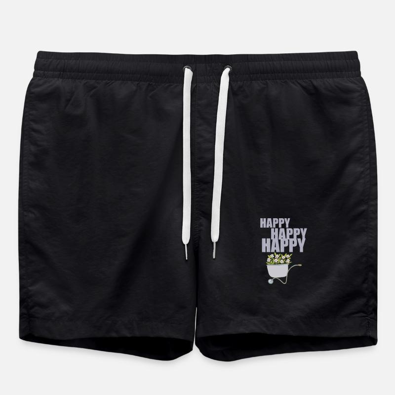 WHEELBARROWS HAPPY - Swim Trunks - black
