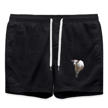 T-shirt de vache personnalisé cadeau pour les agriculteurs - Short de bain - noir - Devant - AI Model Male 185 light (185cm)