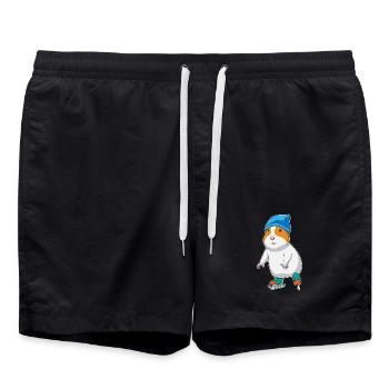 Hamster Ice Skating Skates - Swim Trunks - black - Front - AI Model Male 185 light (185cm)