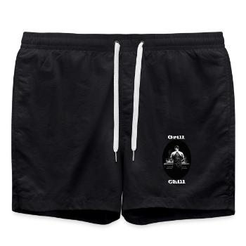 Grill Chill weiß - Badeshorts - Schwarz - Vorne - AI Model Male 185 light (185cm)