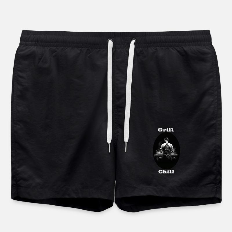 Grill Chill white - Swim Trunks - black