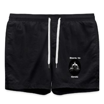 Né pour griller blanc - Short de bain - noir - Devant - AI Model Male 185 light (185cm)