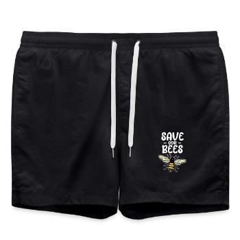 Protection des espèces, Bien-être animal, Abeille, Environnement, Terre, Nature - Short de bain - noir - Devant - AI Model Male 185 light (185cm)