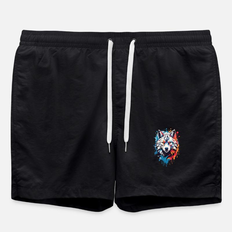 Cool Wolf - Swim Trunks - black