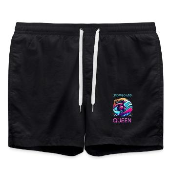 Neon Snowboard Queen Illustration - Badeshorts - Schwarz - Vorne - AI Model Male 185 light (185cm)