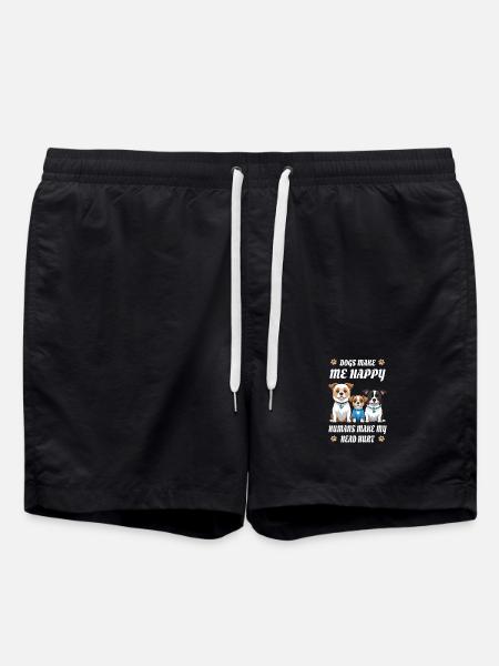 Dogs make me happy... - Swim Trunks - black