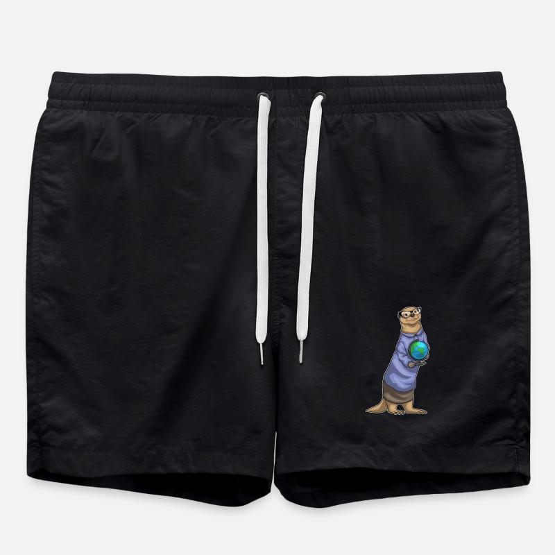 Otter Lehrer Globus Geschichte - Badeshorts - Schwarz