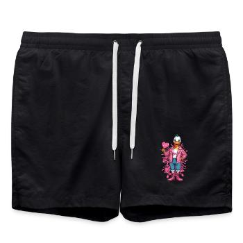 Canard punk avec coeur - Short de bain - noir - Devant - AI Model Male 185 light (185cm)