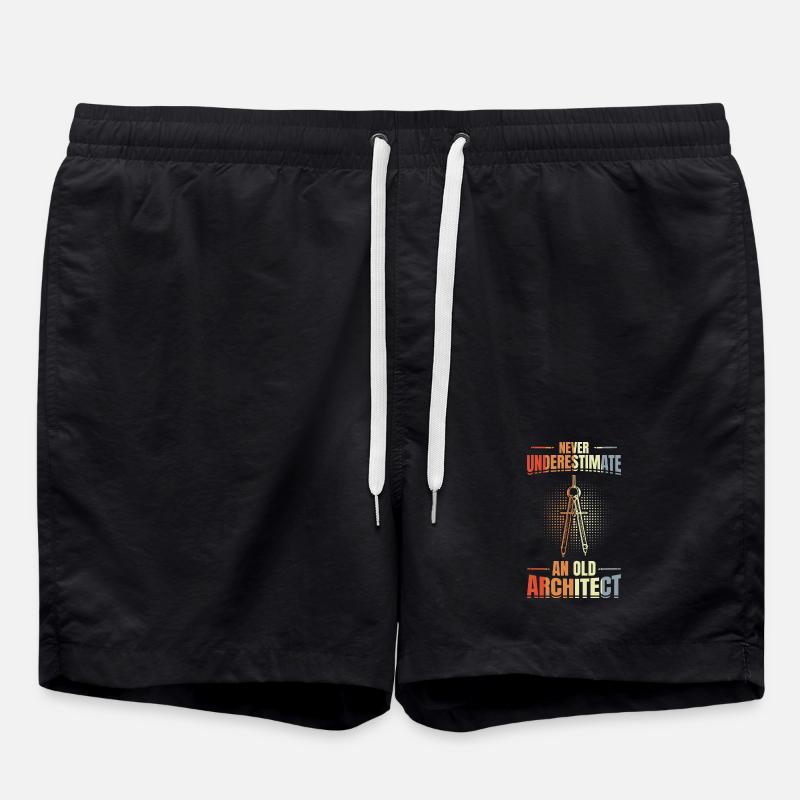 Never underestimate an old architect - Swim Trunks - black