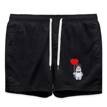 Hippopotame marié ballon mariage - Short de bain - noir - Devant - AI Model Male 185 light (185cm)