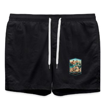 Illustration Château Braunfels, Allemagne - Short de bain - noir - Devant - AI Model Male 185 light (185cm)