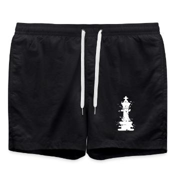 Chess King Art Illustration symbole Jeu d’échecs - Short de bain - noir - Devant - AI Model Male 185 light (185cm)