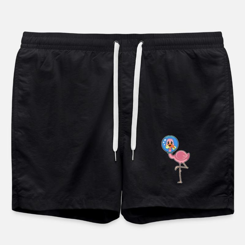 Flamingo Fish - Swim Trunks - black