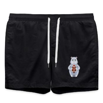 Hippopotames Sports de football américain - Short de bain - noir - Devant - AI Model Male 185 light (185cm)