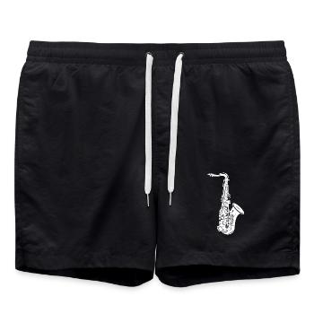 Saxophone Sketch - Swim Trunks - black - Front - AI Model Male 185 light (185cm)