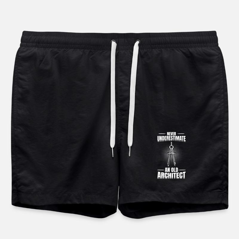 Never Underestimate An Old Architect - Swim Trunks - black
