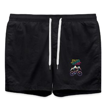 Lebendiges Mountainbike-Zitat-Design - Badeshorts - Schwarz - Vorne - AI Model Male 185 light (185cm)
