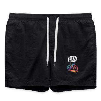 Conception vibrante de balade en VTT - Short de bain - noir - Devant - AI Model Male 185 light (185cm)