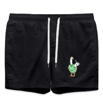 Ente Dart Dartpfeil - Badeshorts - Schwarz - Vorne - AI Model Male 185 light (185cm)