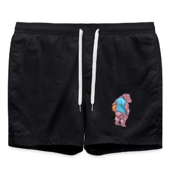 Hippopotame Basketteur Basketteur - Short de bain - noir - Devant - AI Model Male 185 light (185cm)