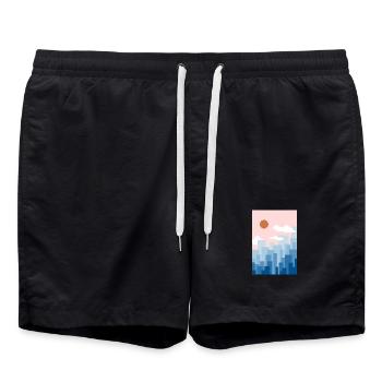 Rose ligne d’horizon - Short de bain - noir - Devant - AI Model Male 185 light (185cm)
