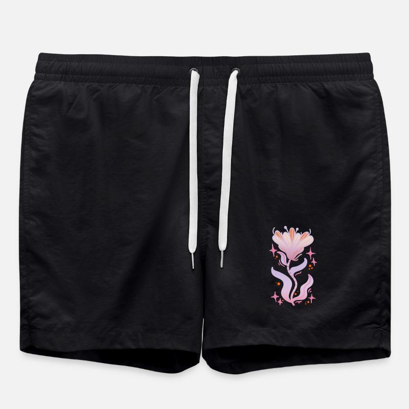 Fleur fantastique rêveuse - Short de bain - noir