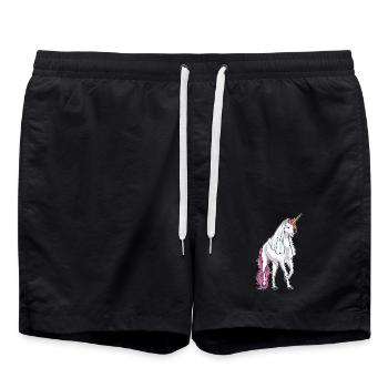 Einhorn Braut Schleier Hochzeit - Badeshorts - Schwarz - Vorne - AI Model Male 185 light (185cm)