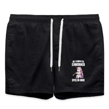 Die schönsten Einhörner spielen Oboe für Oboistin - Badeshorts - Schwarz - Vorne - AI Model Male 185 light (185cm)