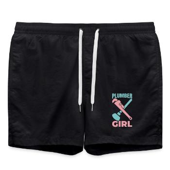 Plumber Girl - Swim Trunks - black - Front - AI Model Male 185 light (185cm)