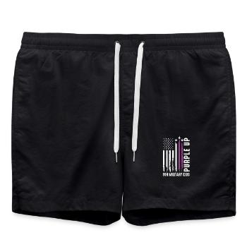 Drapeau des États-Unis avec pendentif militaire pour enfants - Short de bain - noir - Devant - AI Model Male 185 light (185cm)