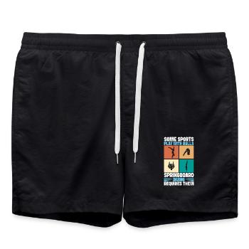 Diving diving board - Swim Trunks - black - Front - AI Model Male 185 light (185cm)