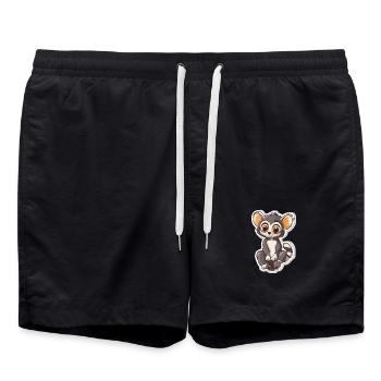 lémurien - Short de bain - noir - Devant - AI Model Male 185 light (185cm)