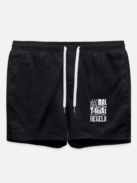Not even this t-shirt follows rules white - Swim Trunks - black