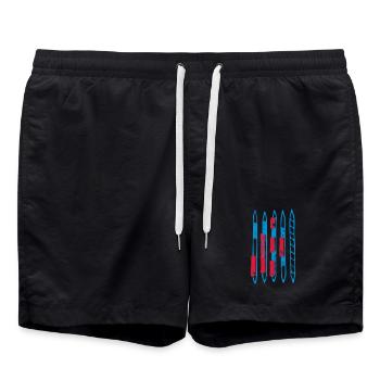 Bâtons bleu-rouge, Mikado - Short de bain - noir - Devant - AI Model Male 185 light (185cm)