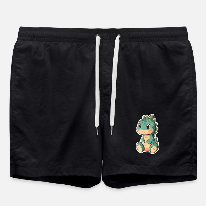 Dinosaurier - Badeshorts - Schwarz