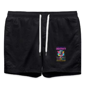 Die Kraft der Kreativität - Badeshorts - Schwarz - Vorne - AI Model Male 185 light (185cm)