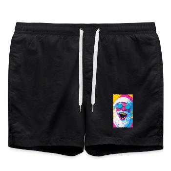Santa Claus Portrait Christmas Art - Swim Trunks - black - Front - AI Model Male 185 light (185cm)