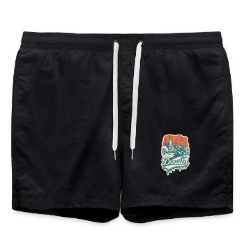 Dresde dans la magie de l’hiver enneigé - Short de bain - noir - Devant - AI Model Male 185 light (185cm)