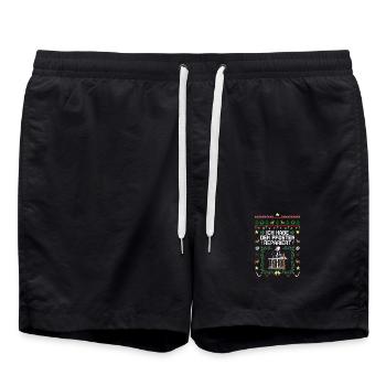 Noël moche pour un beau cadeau - Short de bain - noir - Devant - AI Model Male 185 light (185cm)