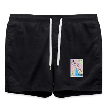 Stadt Zürich - Badeshorts - Schwarz - Vorne - AI Model Male 185 light (185cm)