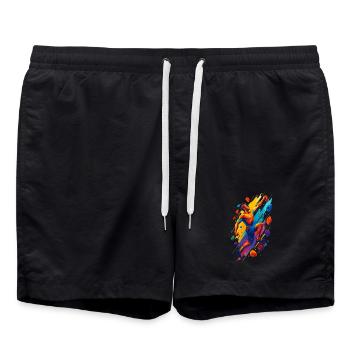 Bouldern Kletterkraft Boulderer abstrakt Geschenk - Badeshorts - Schwarz - Vorne - AI Model Male 185 light (185cm)