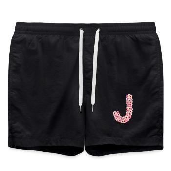 Monogramme J des fleurs - Short de bain - noir - Devant - AI Model Male 185 light (185cm)