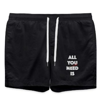 Tout ce dont vous avez besoin, c’est de la main (Blanc) - Short de bain - noir - Devant - AI Model Male 185 light (185cm)