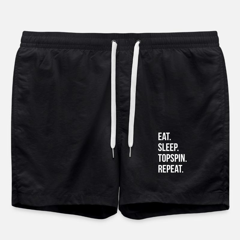 Eat Sleep Topspin Repeat - Swim Trunks - black