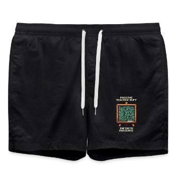 Passive Lehrer-Stärkung: unendliche Geduld - Badeshorts - Schwarz - Vorne - AI Model Male 185 light (185cm)