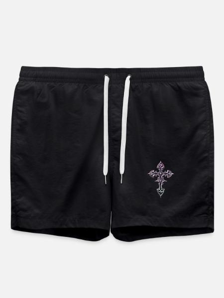 Lavish Celtic Gothic Cross - Swim Trunks - black